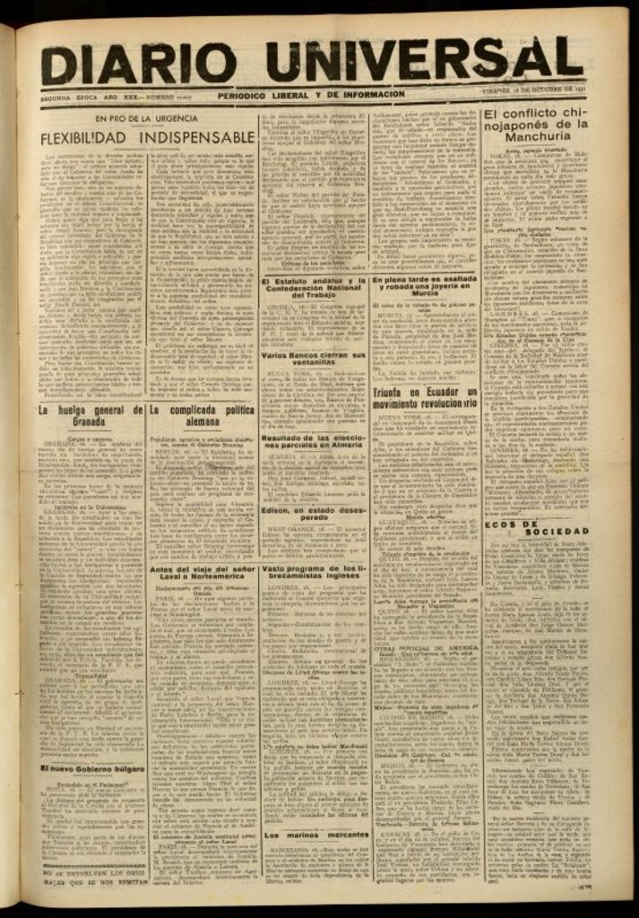 Miniatura de Diario Universal del 16 de octubre de 1931