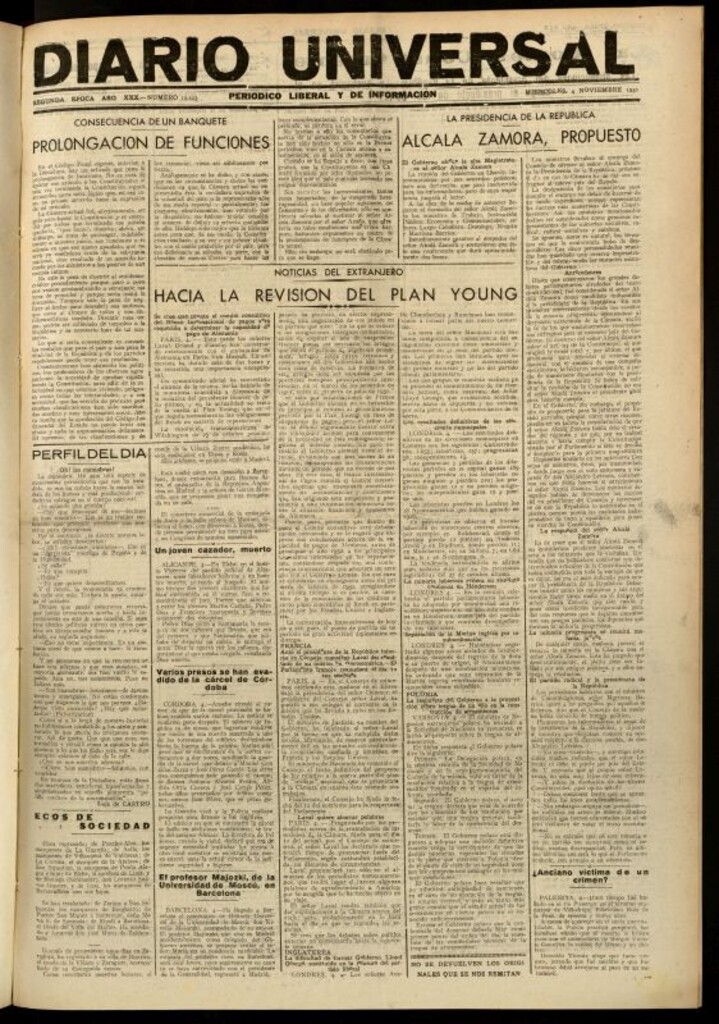 Miniatura de Diario Universal del 4 de noviembre de 1931