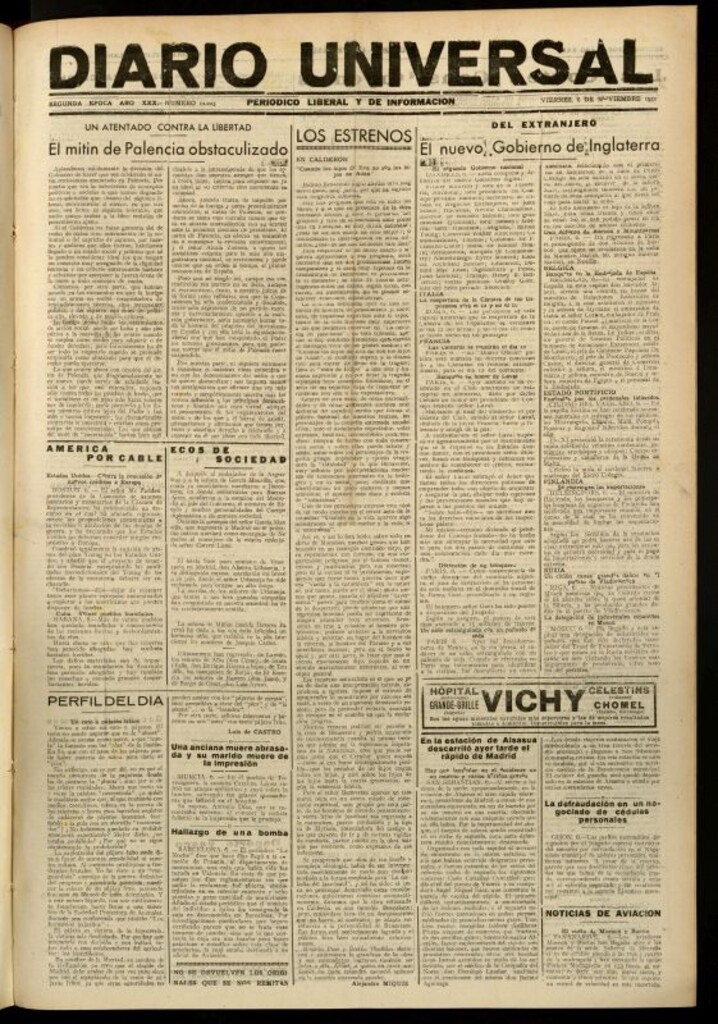 Miniatura de Diario Universal del 6 de noviembre de 1931