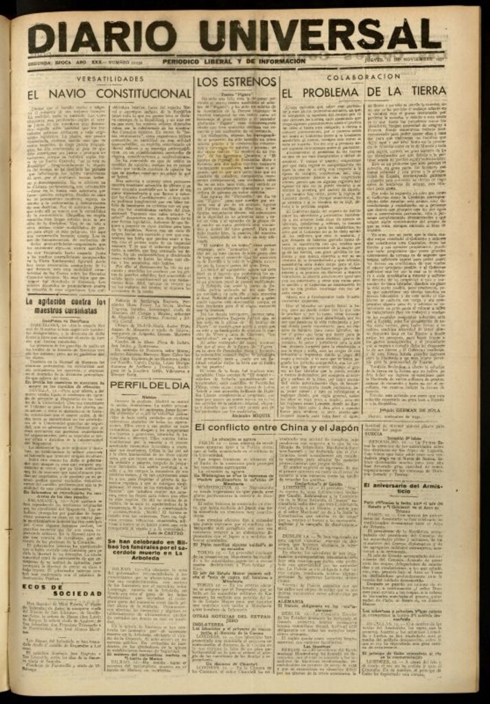 Miniatura de Diario Universal del 12 de noviembre de 1931