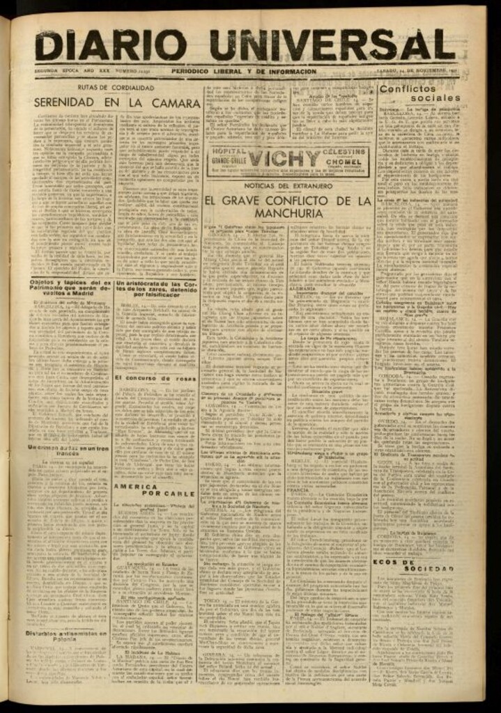 Miniatura de Diario Universal del 14 de noviembre de 1931