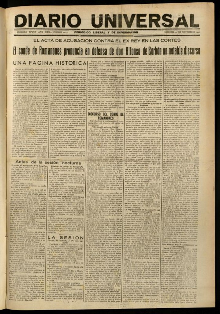 Miniatura de Diario Universal del 20 de noviembre de 1931