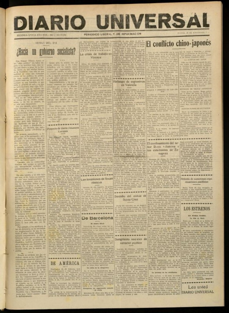 Miniatura de Diario Universal del 26 de noviembre de 1931
