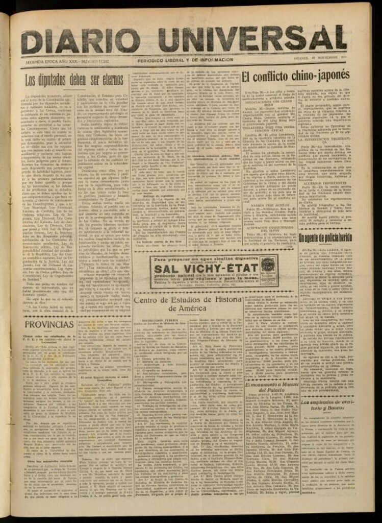 Miniatura de Diario Universal del 27 de noviembre de 1931