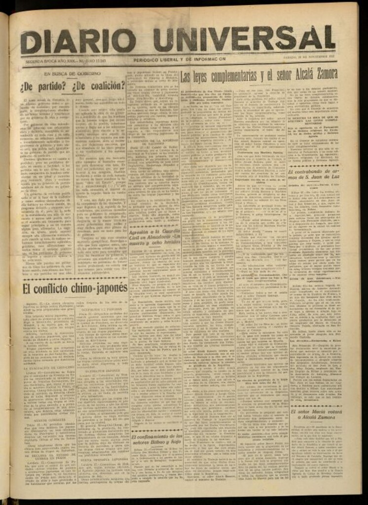 Miniatura de Diario Universal del 28 de noviembre de 1931