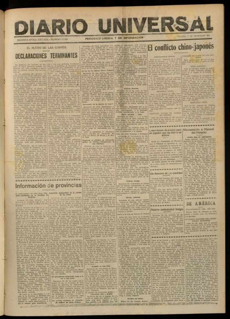 Miniatura de Diario Universal del 1 de diciembre de 1931