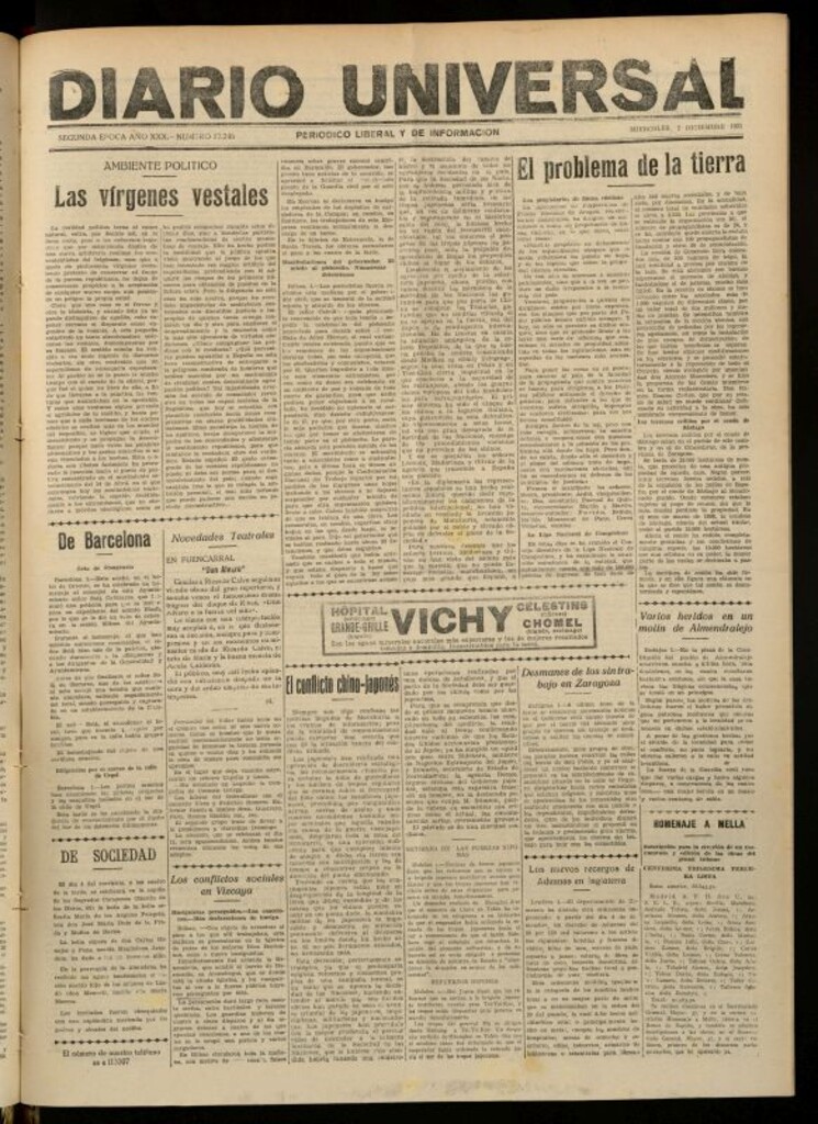 Miniatura de Diario Universal del 2 de diciembre de 1931