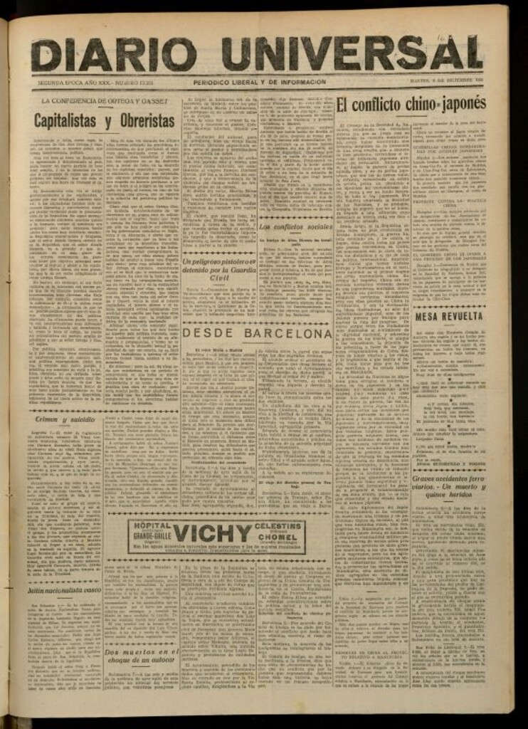 Miniatura de Diario Universal del 8 de diciembre de 1931