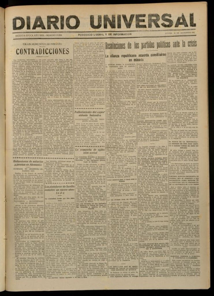 Miniatura de Diario Universal del 10 de diciembre de 1931
