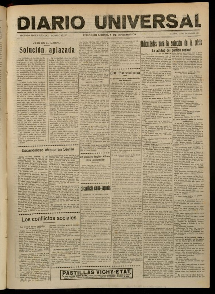 Miniatura de Diario Universal del 15 de diciembre de 1931