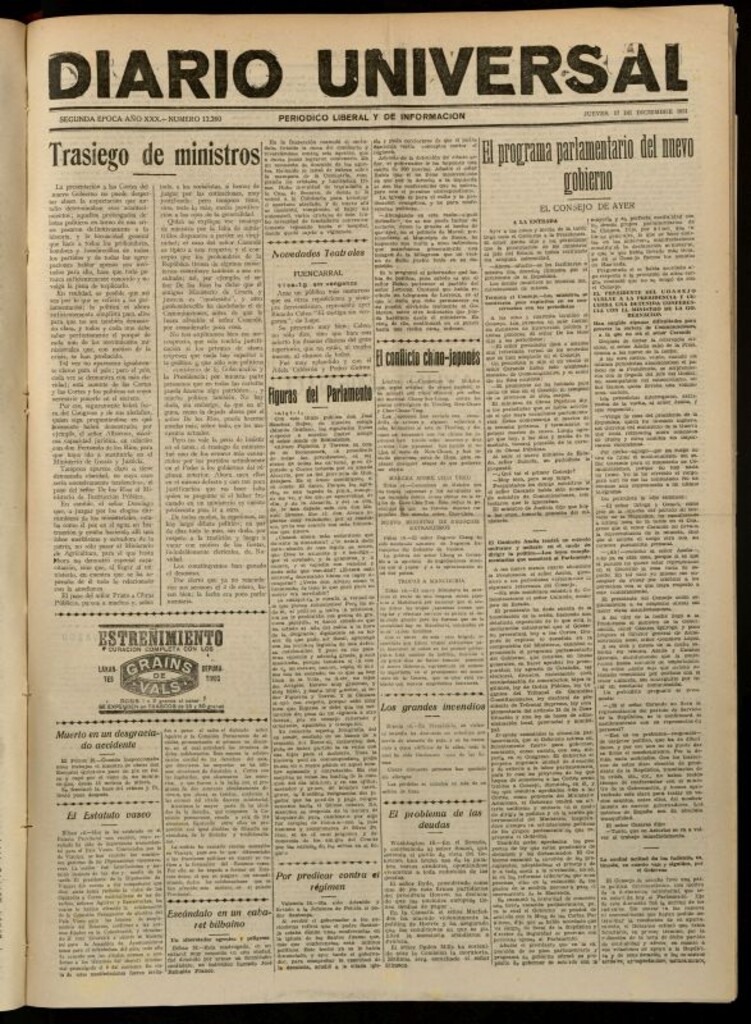 Miniatura de Diario Universal del 17 de diciembre de 1931