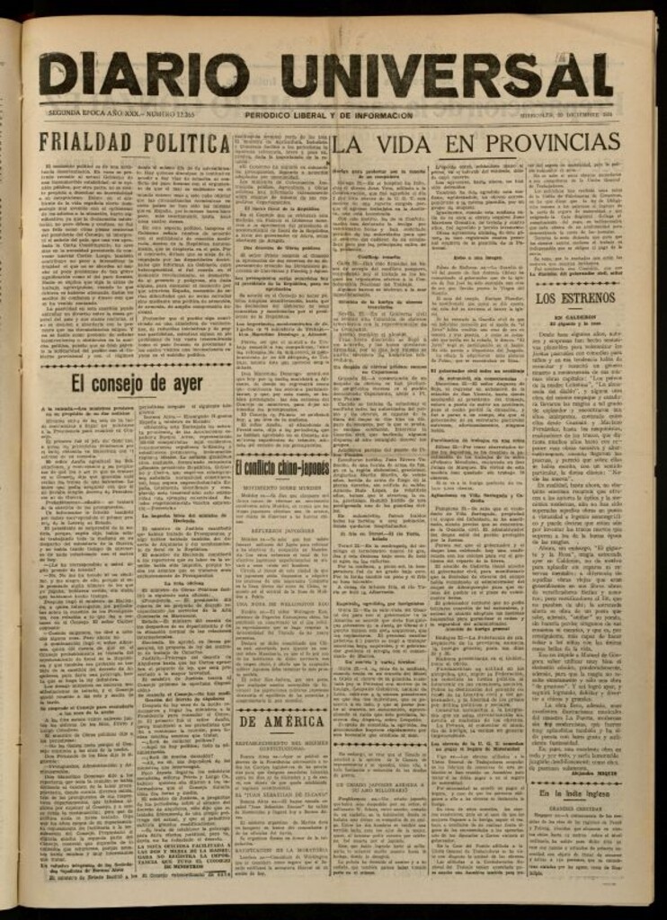 Miniatura de Diario Universal del 23 de diciembre de 1931