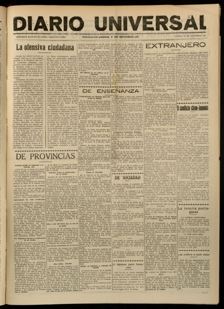 Miniatura de Diario Universal del 24 de diciembre de 1931