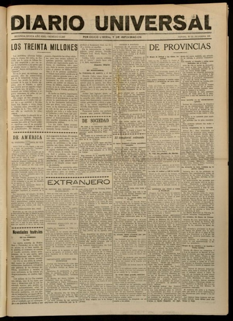 Miniatura de Diario Universal del 26 de diciembre de 1931