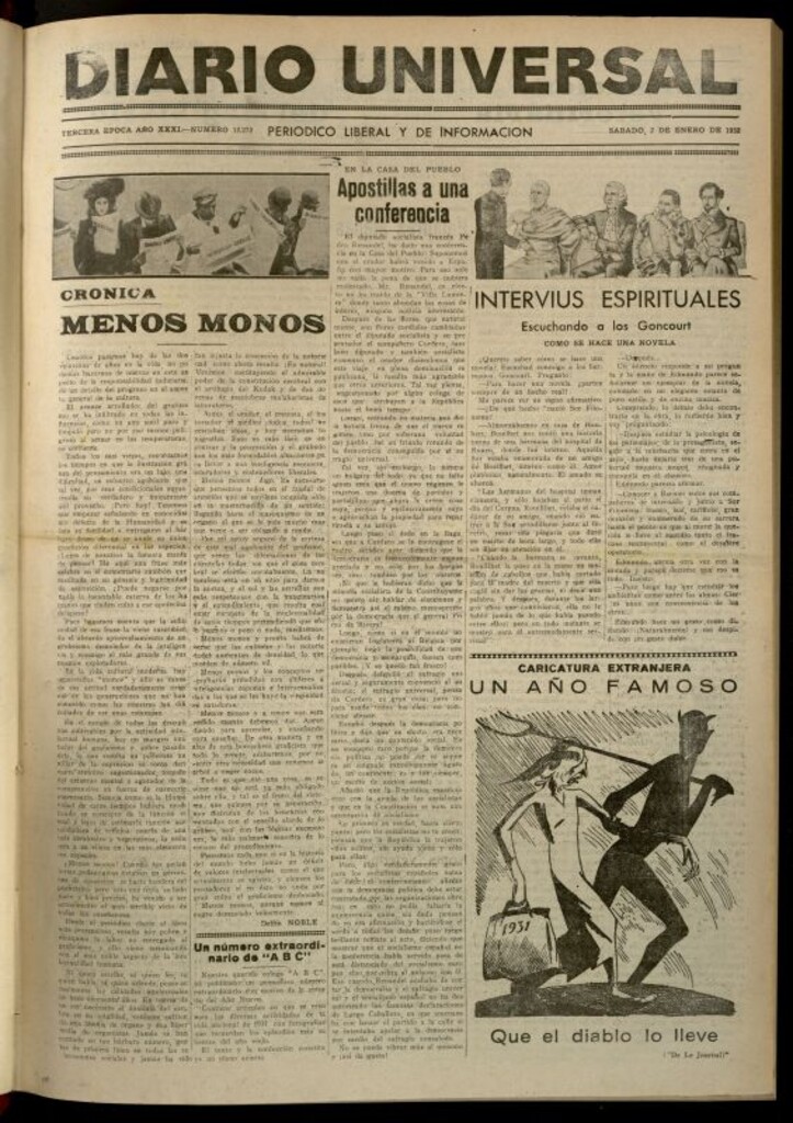 Miniatura de Diario Universal del 2 de enero de 1932