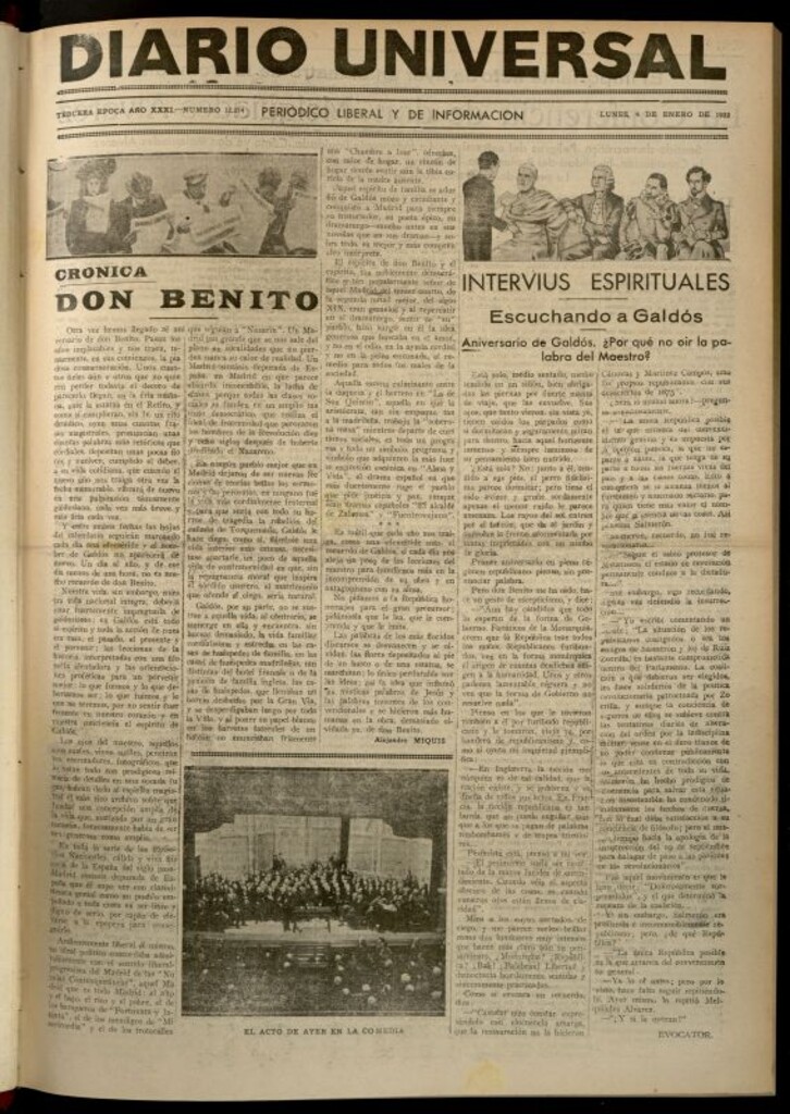 Miniatura de Diario Universal del 4 de enero de 1932