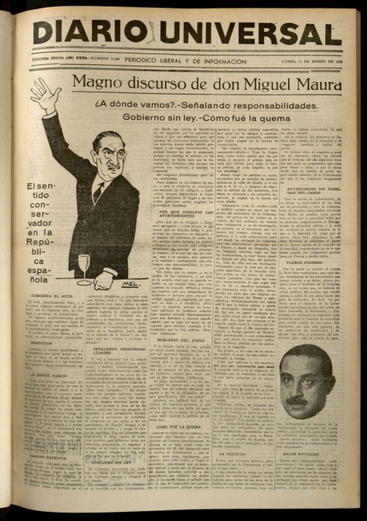 Miniatura de Diario Universal del 11 de enero de 1932