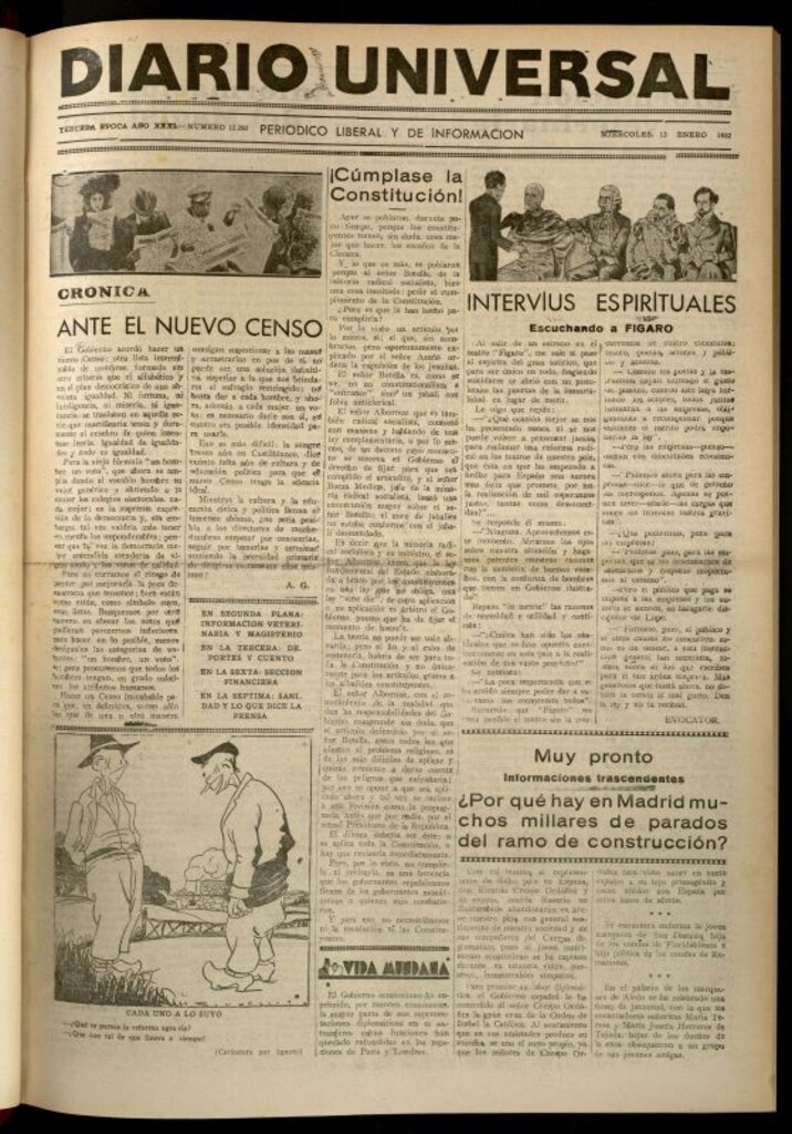 Miniatura de Diario Universal del 13 de enero de 1932