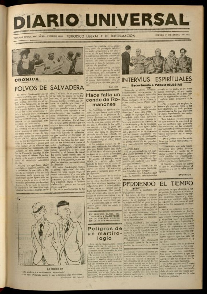 Miniatura de Diario Universal del 14 de enero de 1932