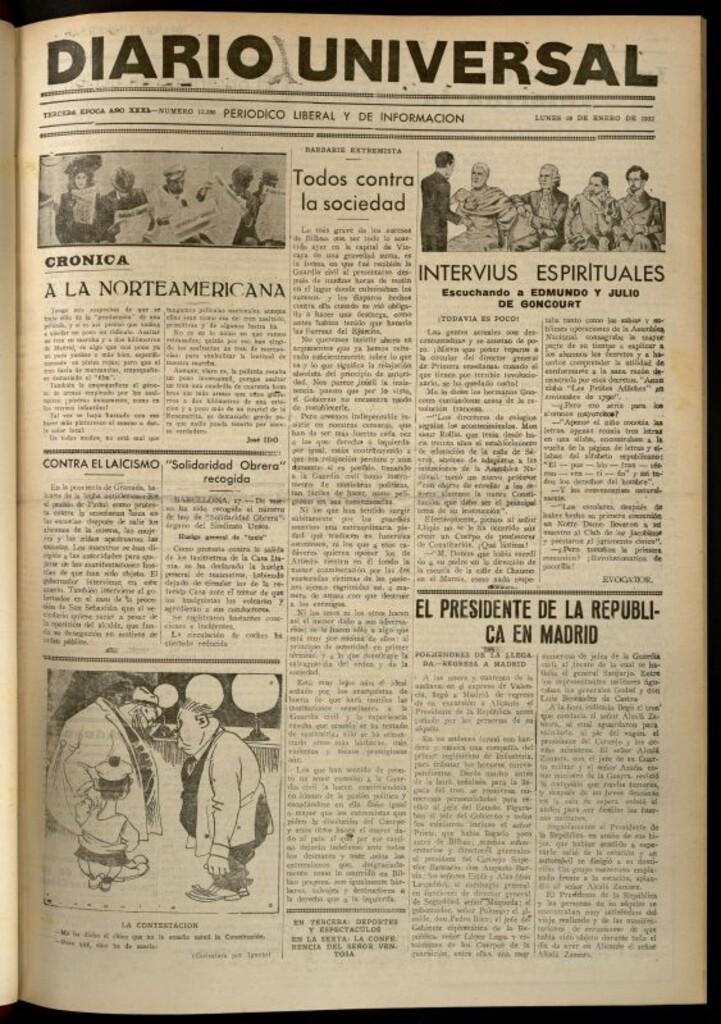 Miniatura de Diario Universal del 18 de enero de 1932