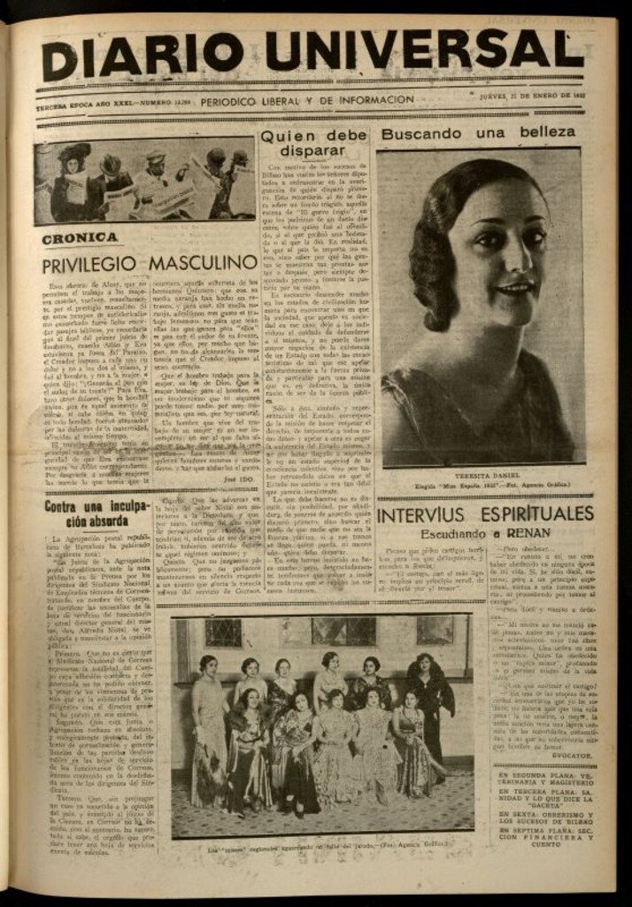 Miniatura de Diario Universal del 21 de enero de 1932