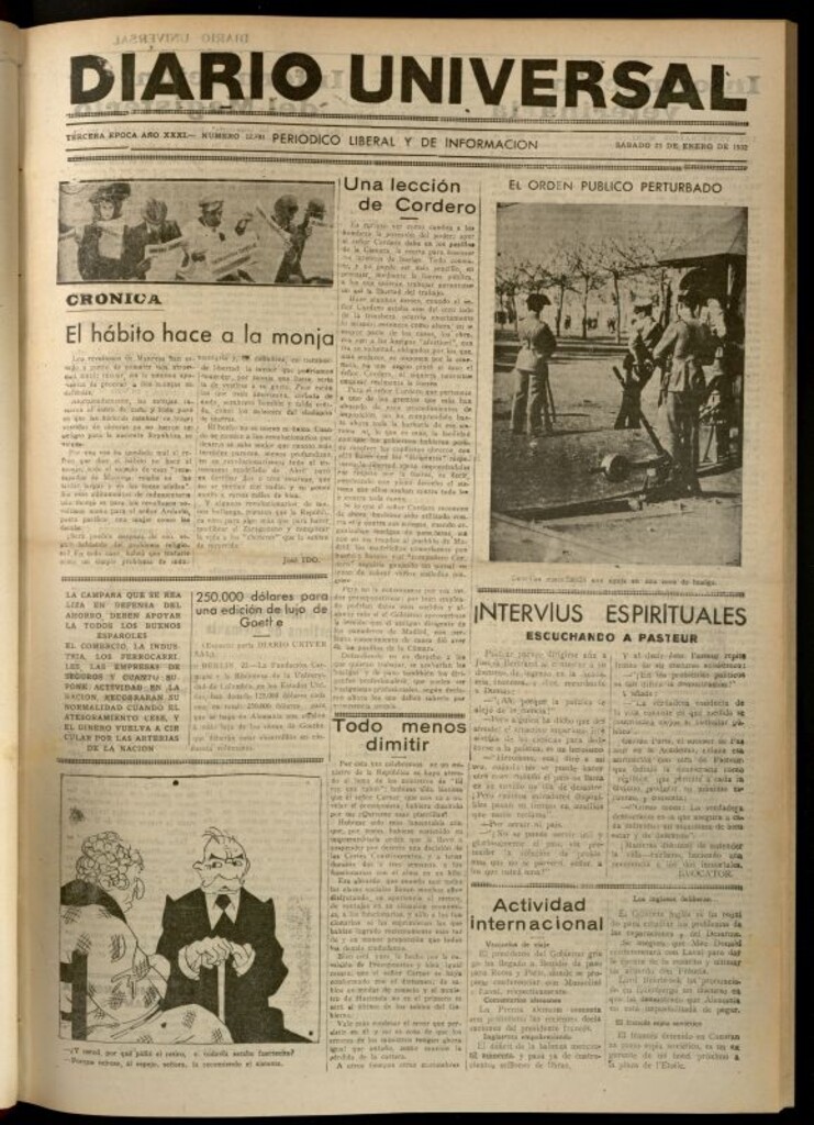 Miniatura de Diario Universal del 23 de enero de 1932