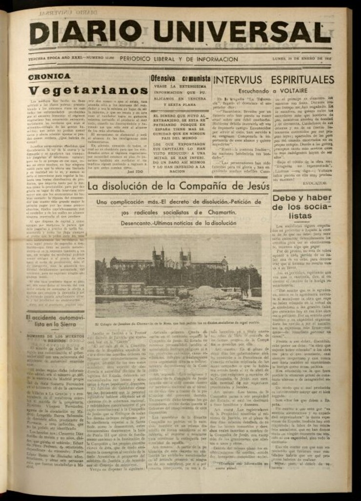 Miniatura de Diario Universal del 25 de enero de 1932