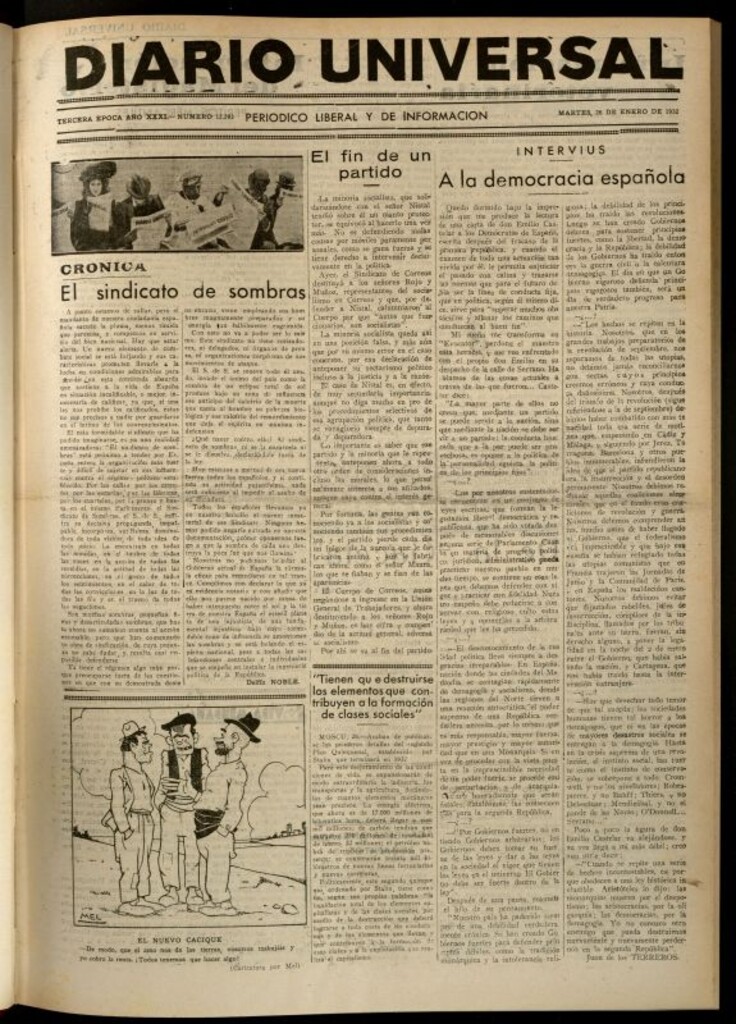 Miniatura de Diario Universal del 26 de enero de 1932