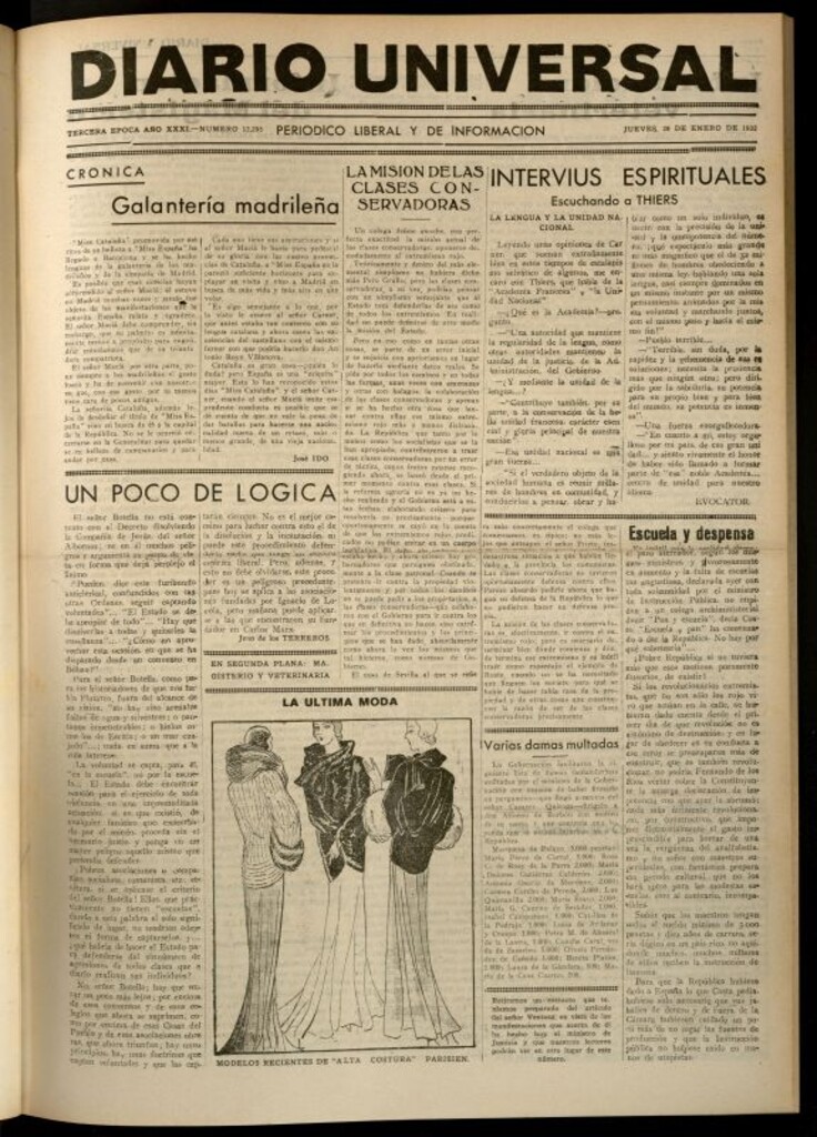 Miniatura de Diario Universal del 28 de enero de 1932
