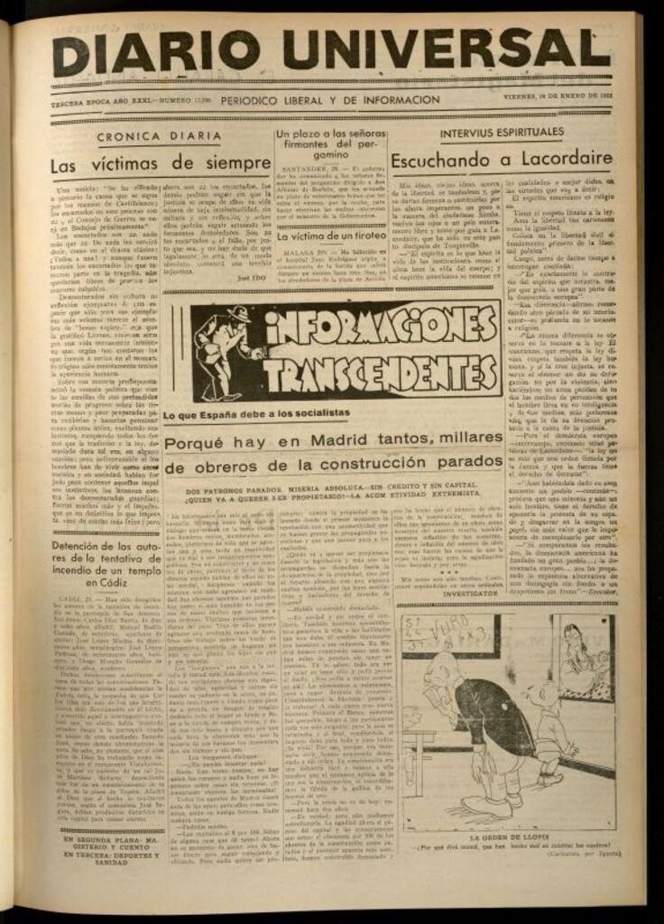 Miniatura de Diario Universal del 29 de enero de 1932