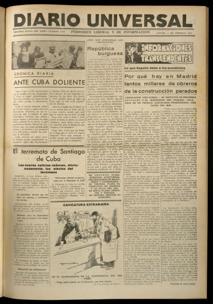 Miniatura de Diario Universal del 4 de febrero de 1932