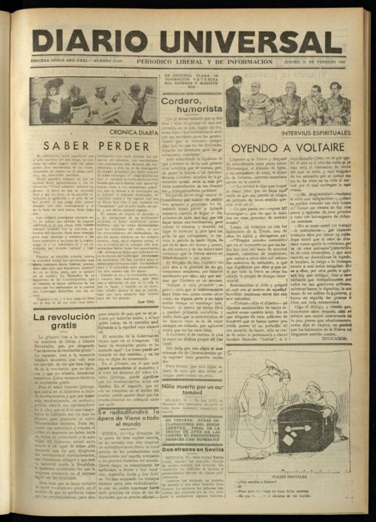 Miniatura de Diario Universal del 11 de febrero de 1932