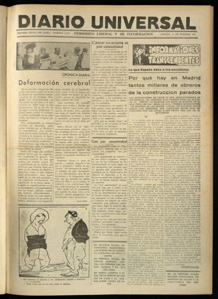 Miniatura de Diario Universal del 13 de febrero de 1932