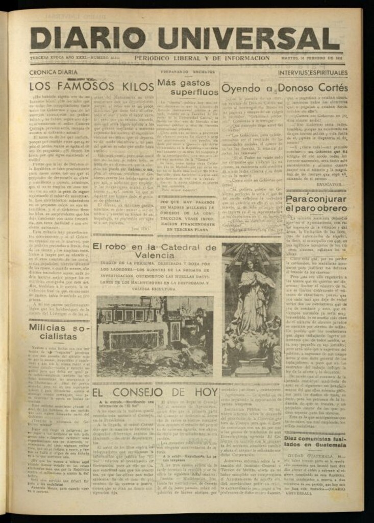 Miniatura de Diario Universal del 16 de febrero de 1932