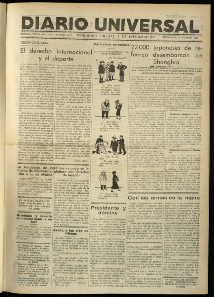 Miniatura de Diario Universal del 17 de febrero de 1932