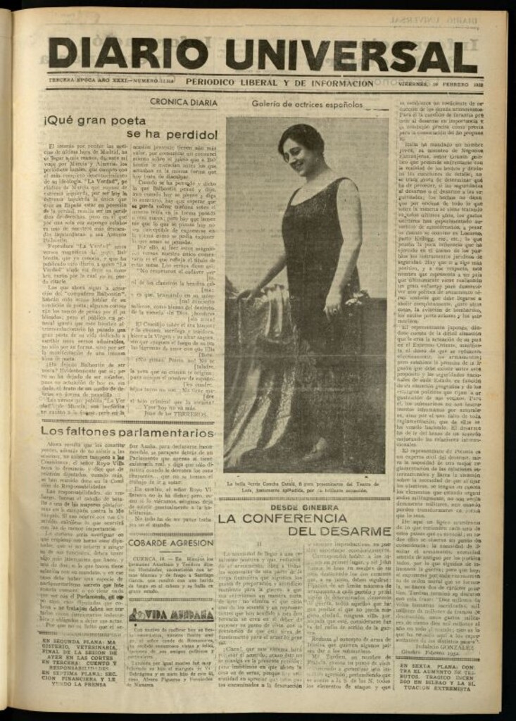 Miniatura de Diario Universal del 19 de febrero de 1932