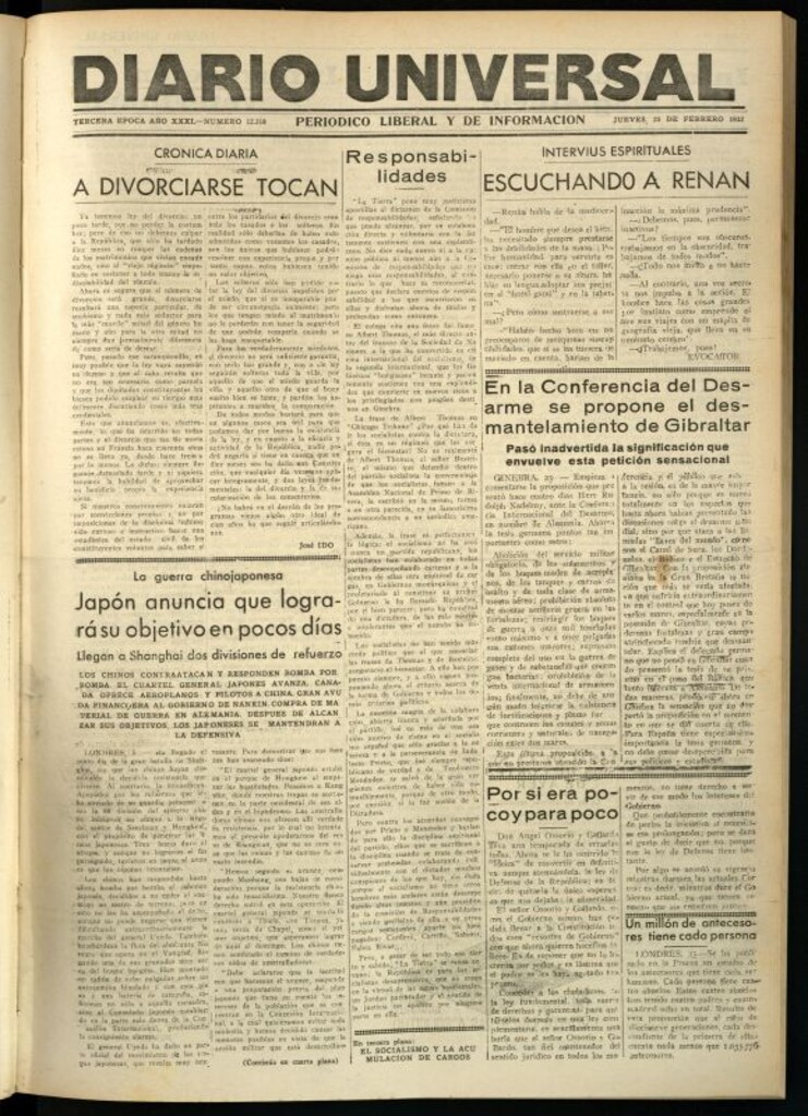 Miniatura de Diario Universal del 25 de febrero de 1932
