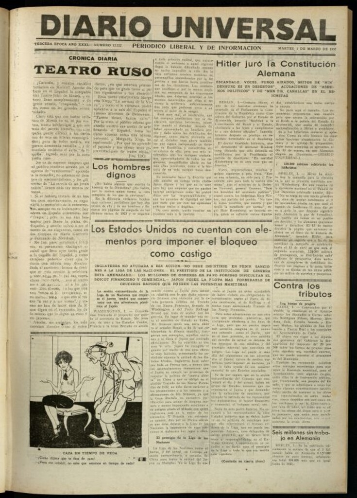 Miniatura de Diario Universal del 1 de marzo de 1932