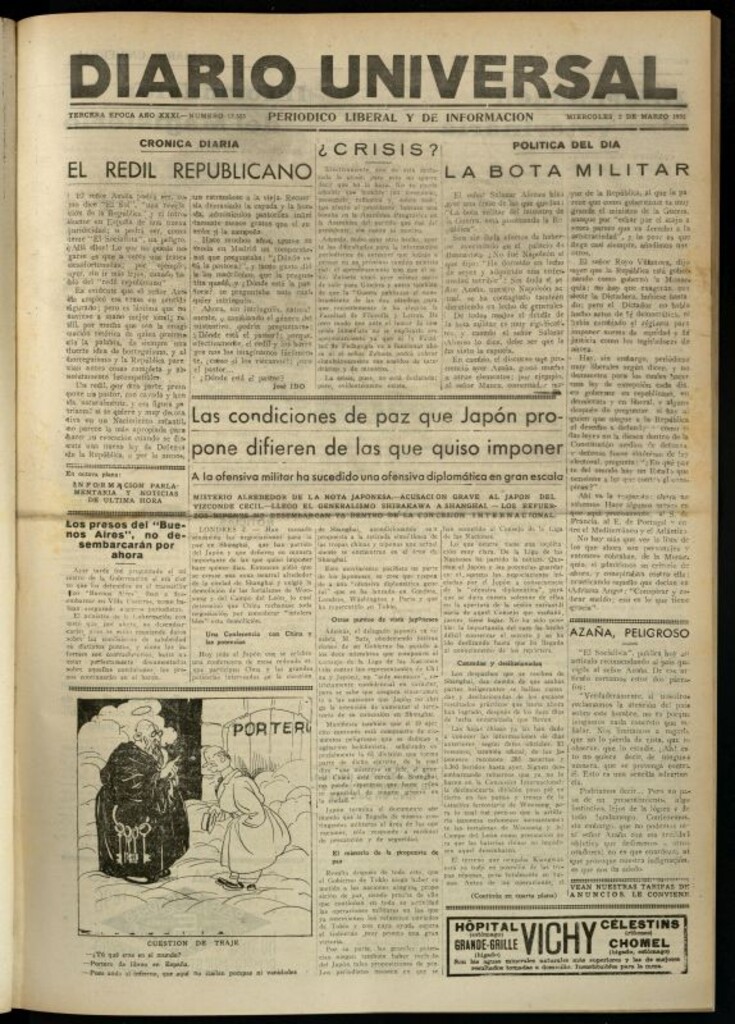 Miniatura de Diario Universal del 2 de marzo de 1932