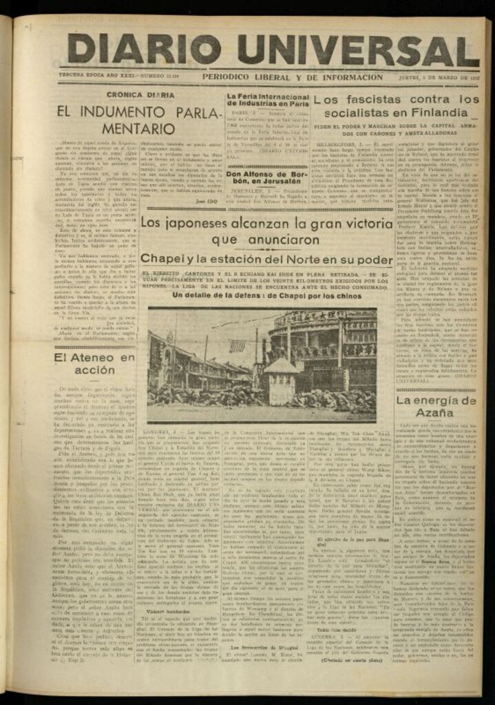Miniatura de Diario Universal del 3 de marzo de 1932