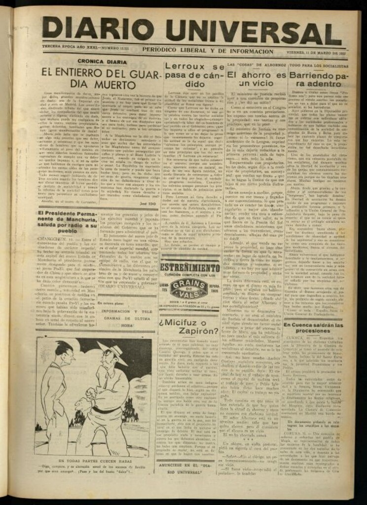 Miniatura de Diario Universal del 11 de marzo de 1932