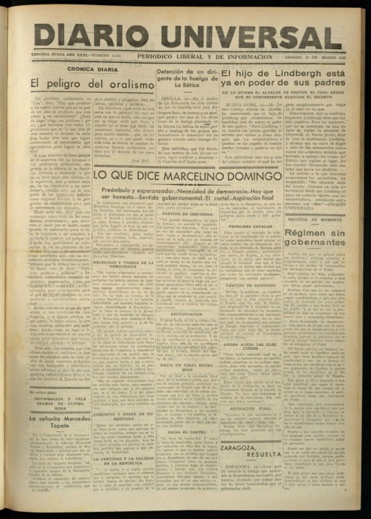 Miniatura de Diario Universal del 12 de marzo de 1932