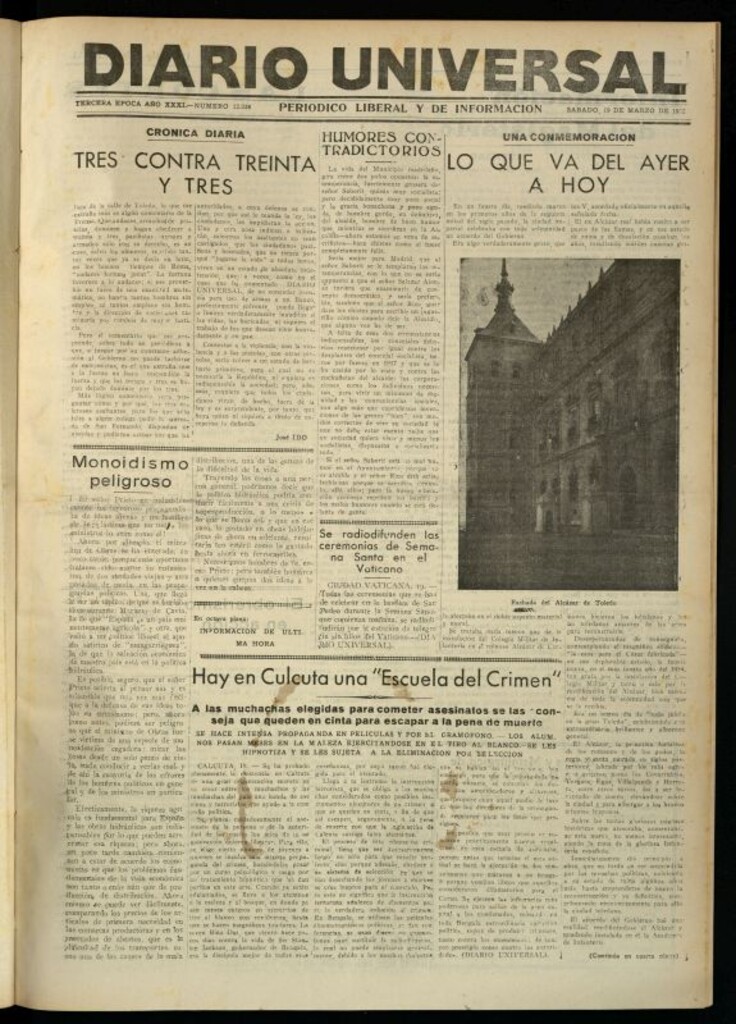 Miniatura de Diario Universal del 19 de marzo de 1932