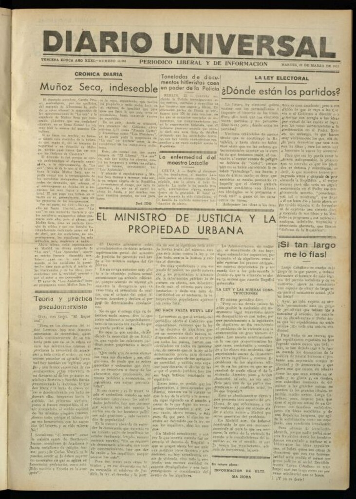 Miniatura de Diario Universal del 22 de marzo de 1932