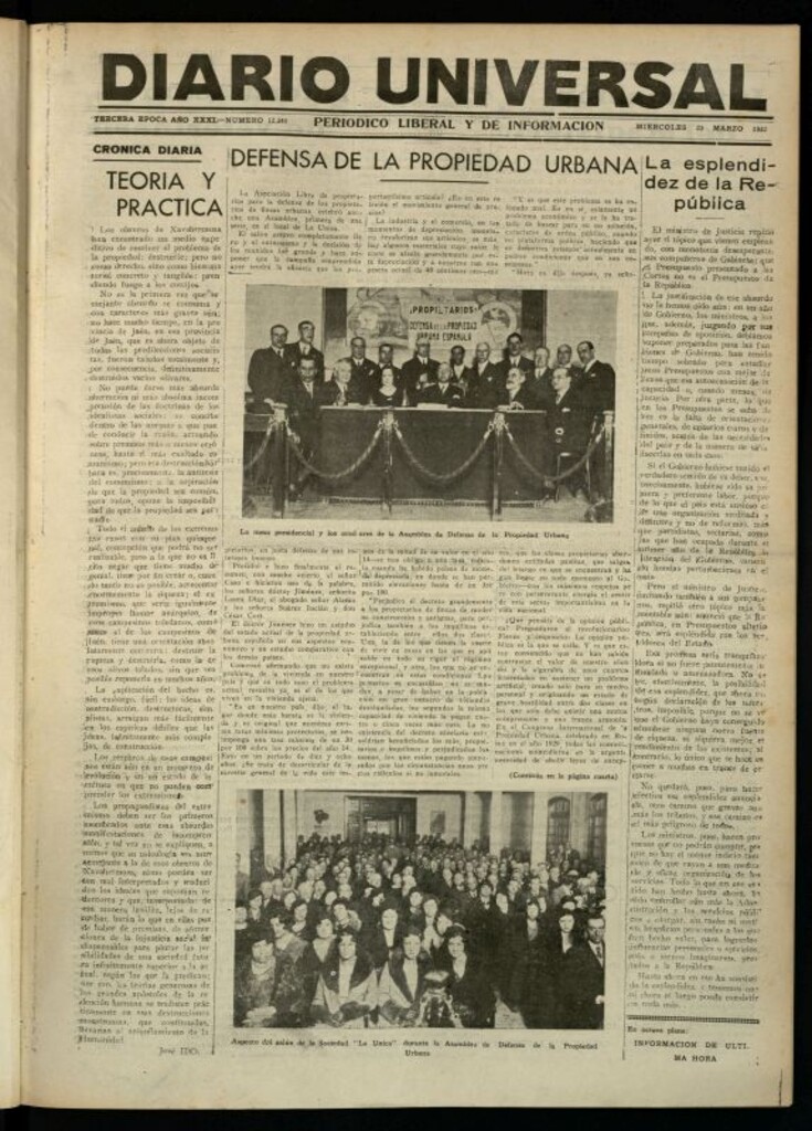 Miniatura de Diario Universal del 23 de marzo de 1932