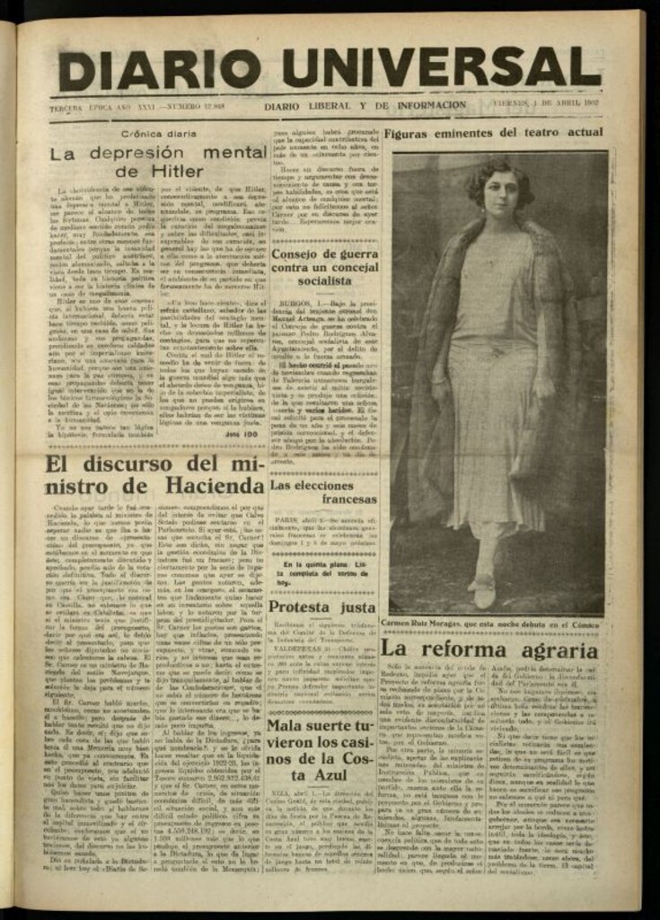Miniatura de Diario Universal del 1 de abril de 1932