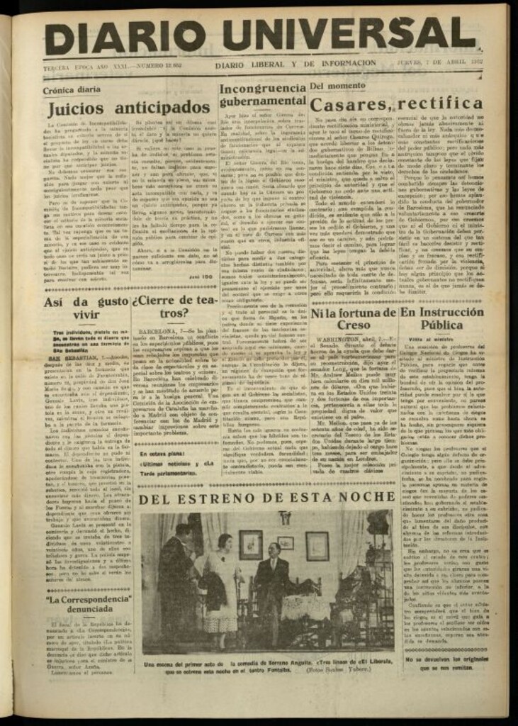Miniatura de Diario Universal del 7 de abril de 1932