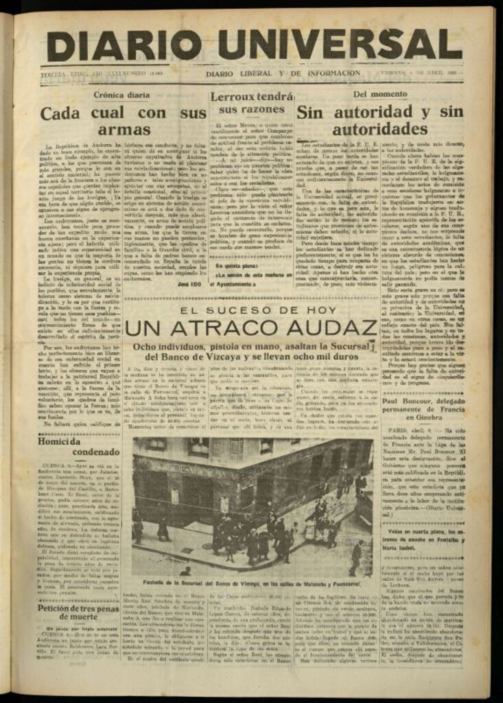 Miniatura de Diario Universal del 8 de abril de 1932