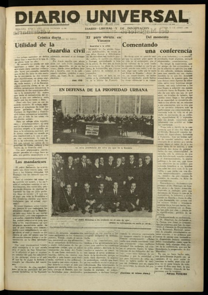 Miniatura de Diario Universal del 11 de abril de 1932