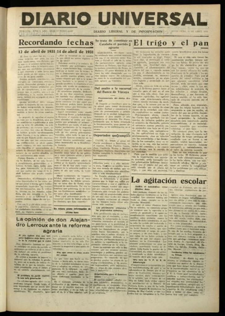 Miniatura de Diario Universal del 13 de abril de 1932